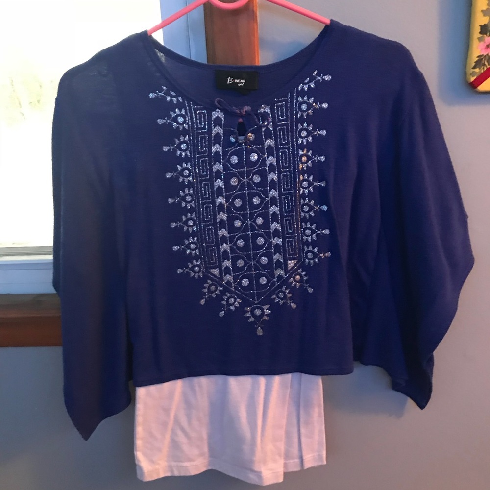 Blue and under white shirt top